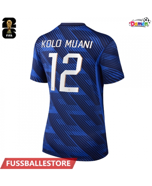 Günstige Frankreich Randal Kolo Muani #12 Heimtrikot Damen WM 2026 Kurzarm